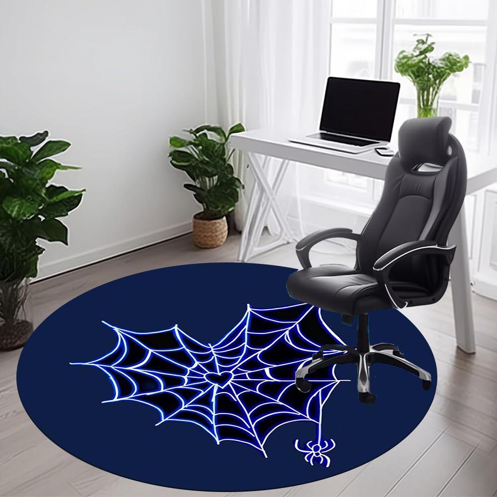 1pc Spider Web Office Round Area Rug, Indoor Mat Suitable ForOffice, Under Office Chairs Bedroom Living Room Home Decor, Room Decot009
