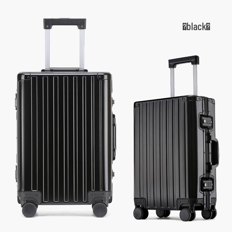 Aluminum-Magnesium Alloy Trolley Case - All-Metal Universal Wheel Luggage for Men and Women Business Carry-On