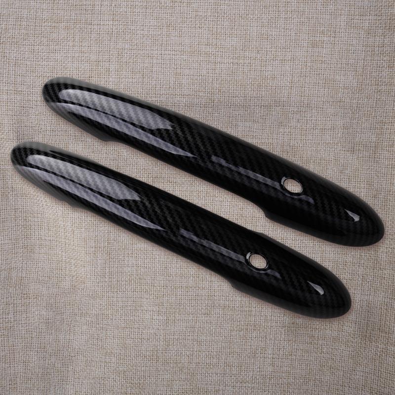 1 Pair Carbon Fiber Style Door Handle Cover With Keyless Entry Fit For Mini Hatch 5-Door F55 Countryman F60
