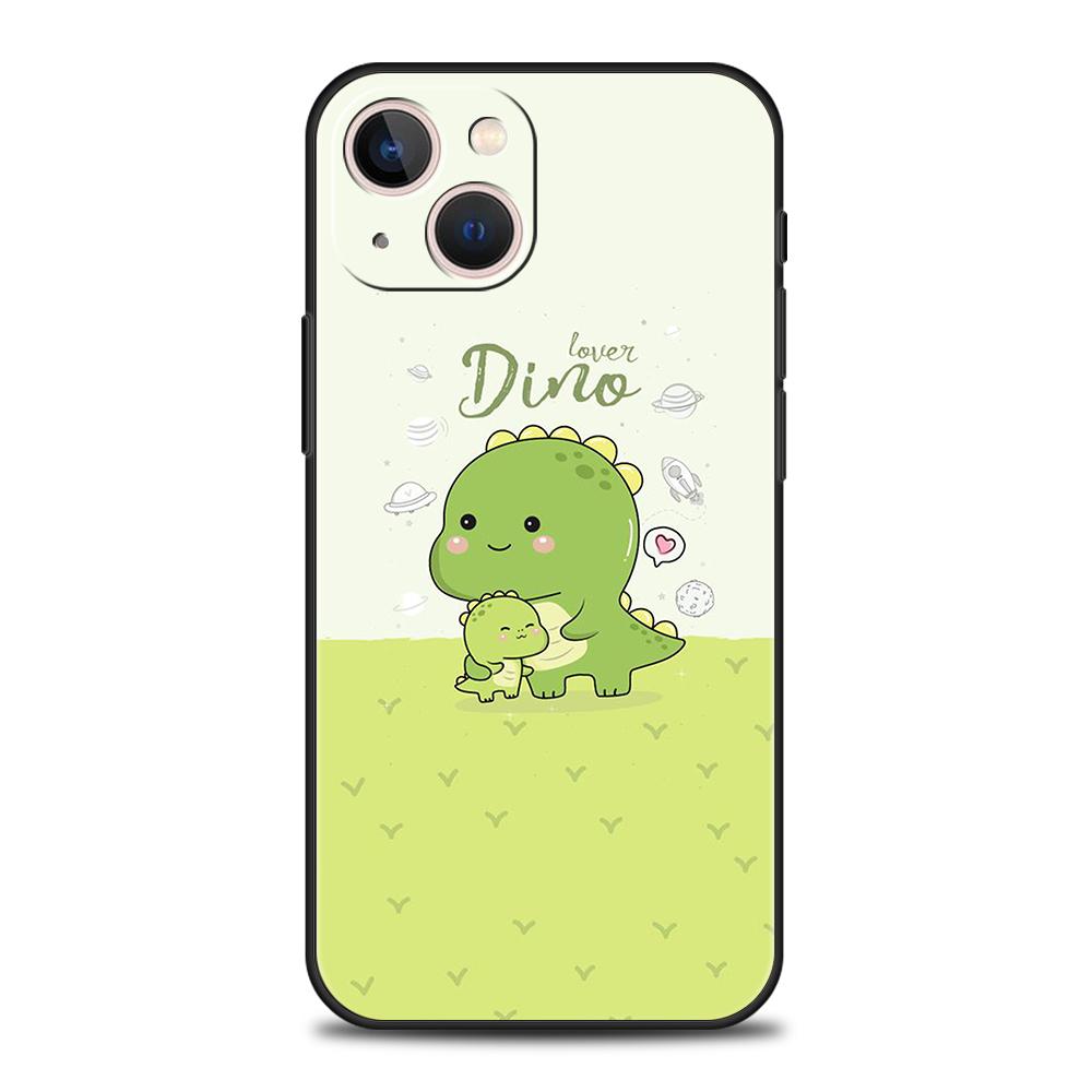 Funny Cute Cartoon Dinosaur Phone Case for iPhone 16 15 14 13 12 Pro Max 11 Pro Max 7 8 Plus XS XR Shockproof Silicon Soft Shell