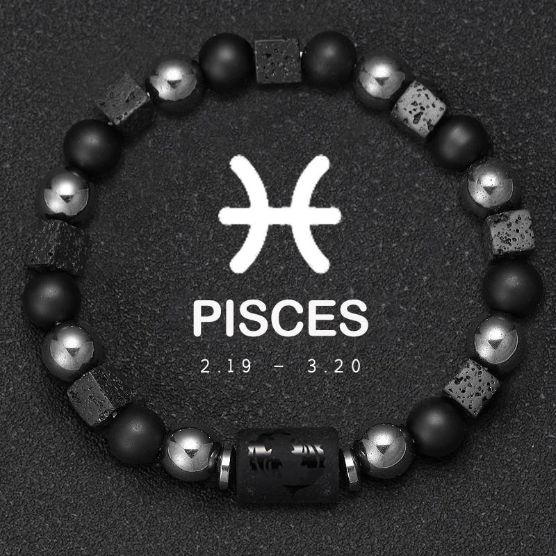 12 Zodiac Natural Stone Bracelets - Cancer, Virgo, Leo, Libra Designs, Ideal Couples & Friendship Gifts, Unisex Jewelry (Pulsera