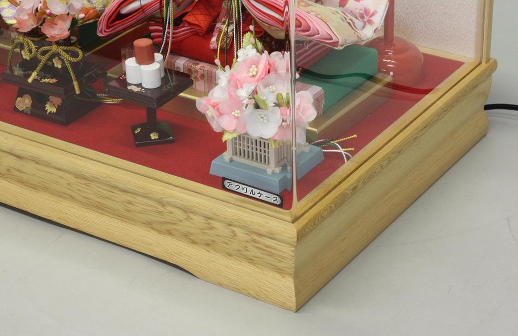 Hina Doll Case Decoration Hina Doll Made by Fujio Shining Hina Wood Grain Acrylic Case Decoration 2526-2B
