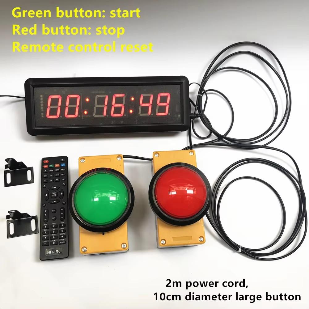 1.5-inch 29cm Button Stopwatch Sports Timer, With Buzzer Led Countdown Clock Button Game School Intelligence Sompetition Timer