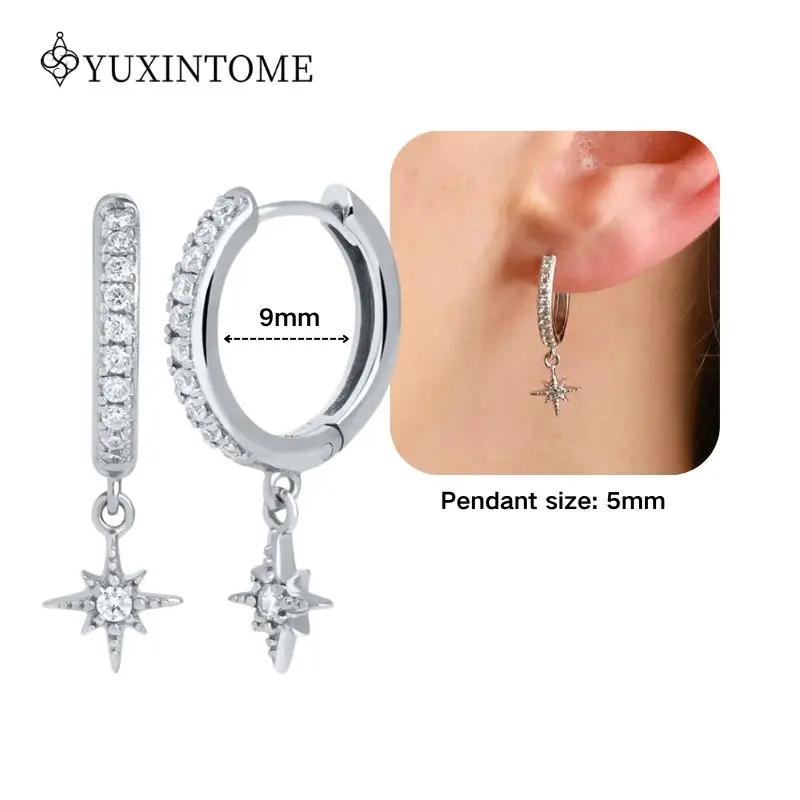 925 Silver Ear Needle Crystal White Zircon Silver Series Tassel Drop Earrings Luxury Fashion Party Jewelry Accessories