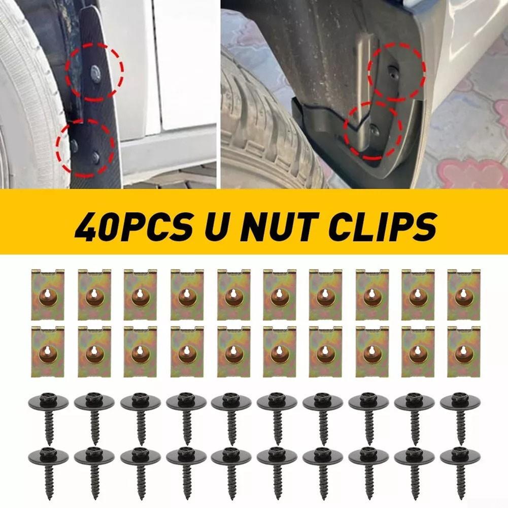 Car Screw Nut Clips Fender Bumper Retainer Metal U Nut Clips