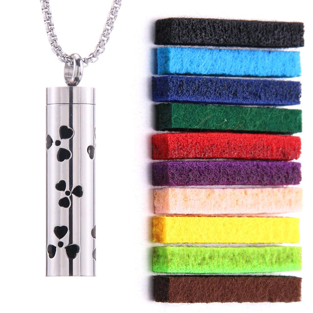 New Aromatherapy Jewelry Necklaces Essential Oil Diffuser Necklace Stainless Steel Open Locket Aroma Scent Perfume Necklace