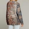 Women's Fashion Long Sleeve Print V-Neck Button Loose Cardigan Top