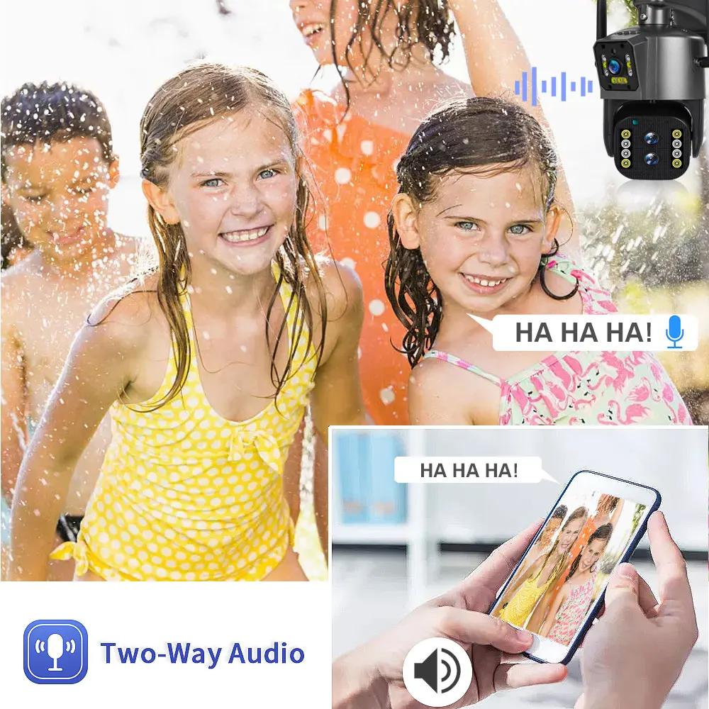 5K 12MP WiFi Camera Wireless Outdoor 10X Zoom Dual Lens Security Protection Surveillance Cameras Auto Tracking P2P CCTV PTZ Cam