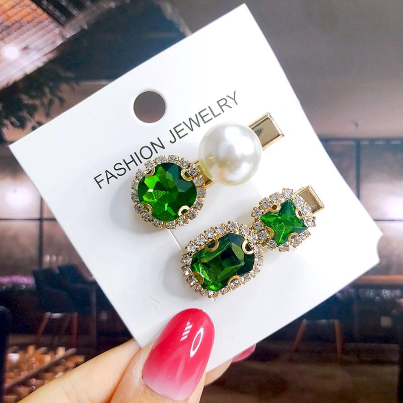 Neues Set Damen Haarspangen Schmuck Mode Kristall Haaraccessoires für Mädchen Luxus Perle Geometrische Haarspangen Nadeln Weihnachtsgeschenk