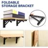 Pair of Foldable Stainless Steel Triangle Supports for Sturdy Wall Shelving and Table Mounting