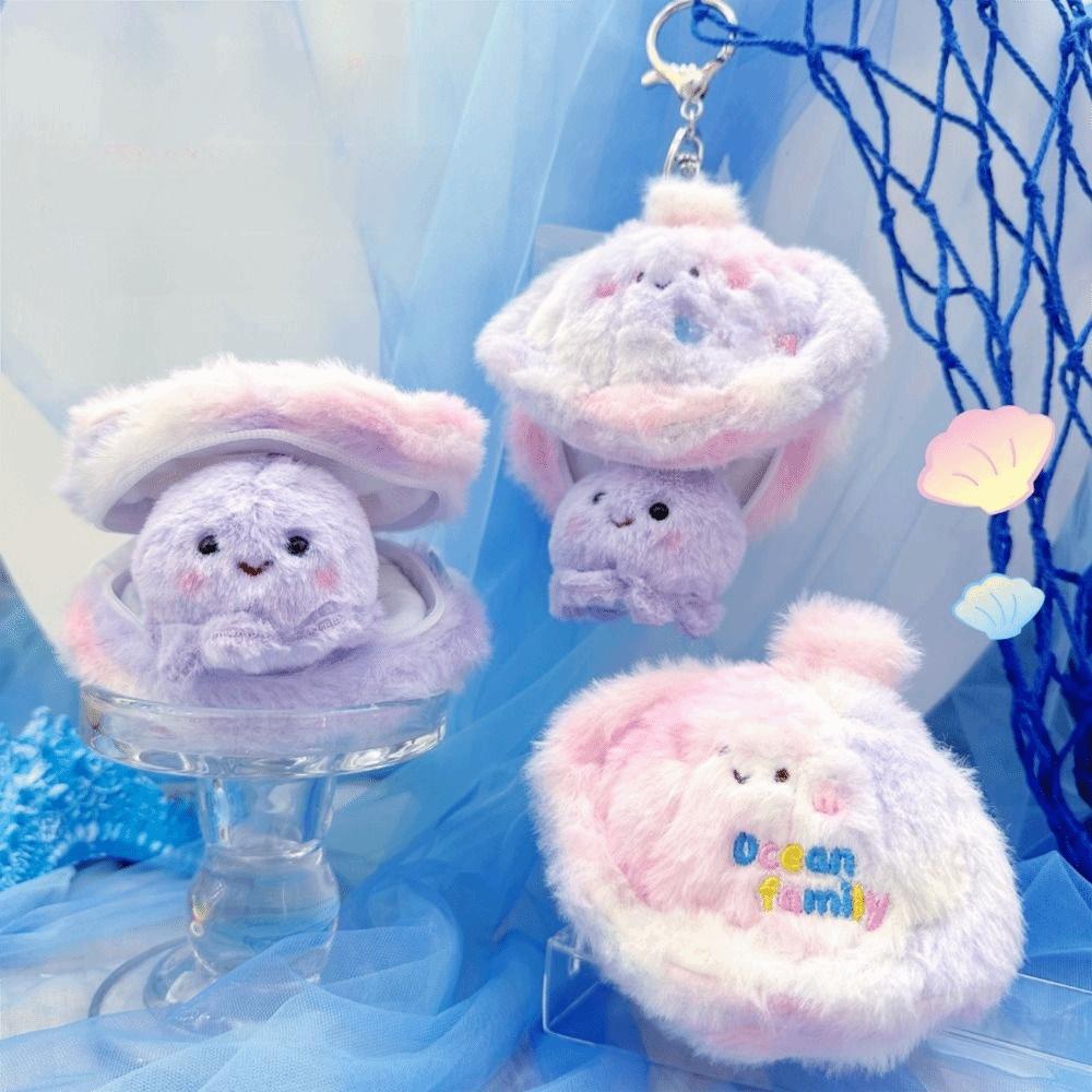Simulation Fluffy Whale Keyring Soft Small Turtle Pendant  Birthday Gift