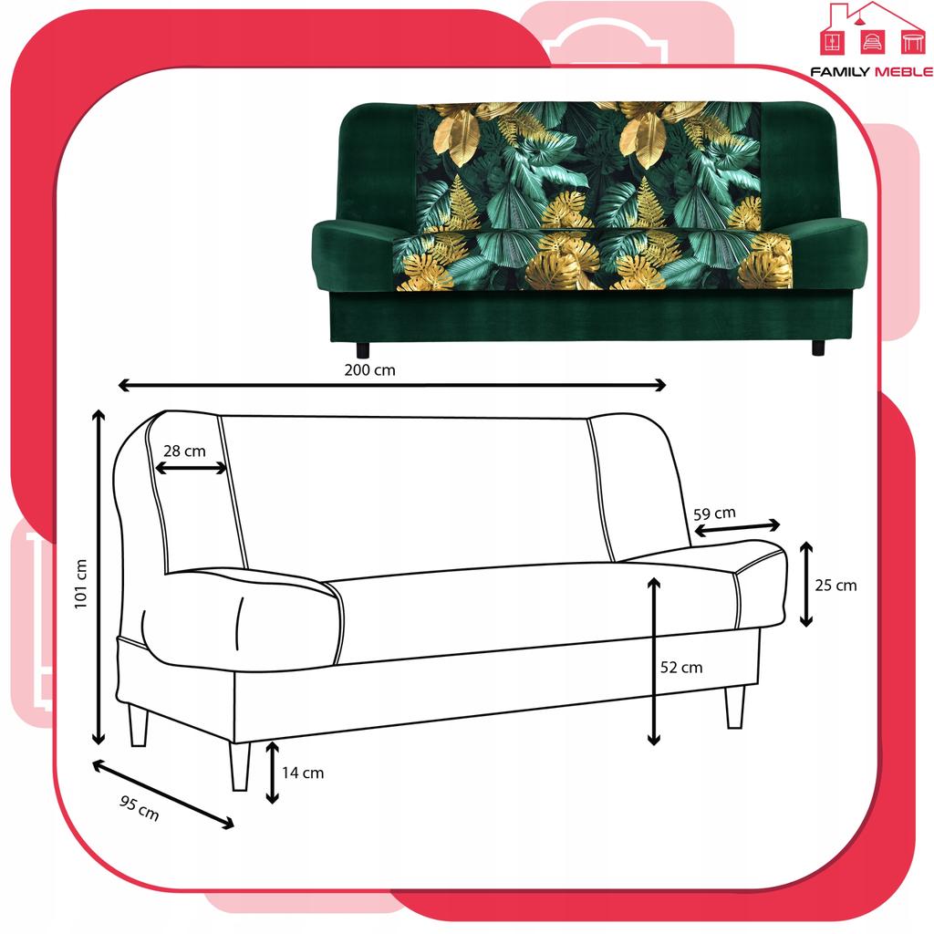 Sofa Sofa Sara Print Duo Sofa Bed Bonell Bed Family Furniture