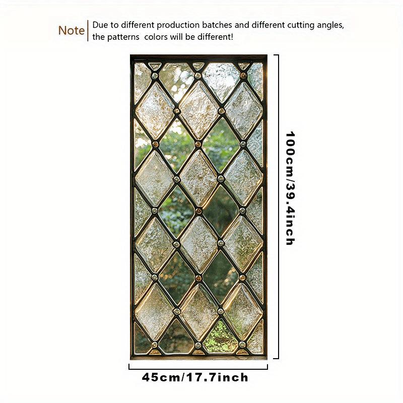 Janela De Vidro Com Folhas Verdes Floresta Retrô Europeia - Adesivo De Remover - Decalques De PVC Para Sala De Estar E Porta De Banheiro 1 Vendidos