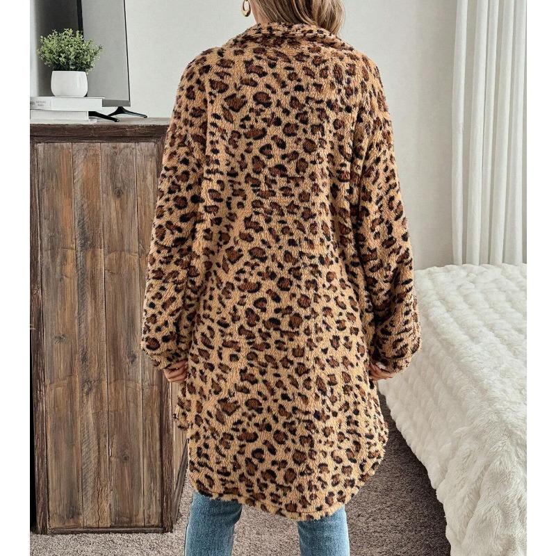 Women Fashion Casual Double Sided Fleece Long Cardigan Coat