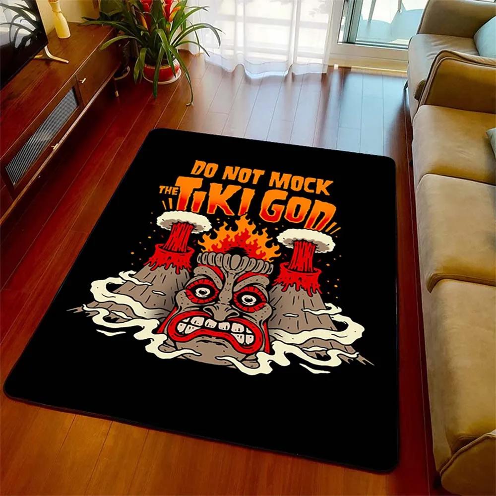 

Tiki Bar Carpet Hawaii Holiday Floor Mats Party Summer Beach Bar Pub Area Rug for Home Decorations Doormat Non-slip Chair Mat 40x60cm