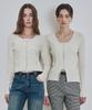 Costumeoclock Woman [Italy] Slim V-Neck Ribbed Cardigan 10 Color Cowcd003