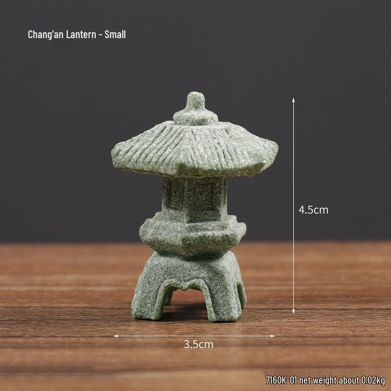 Porcelain Green Sandstone Buddha Ornament for Zen Fish Tank or Bonsai Display