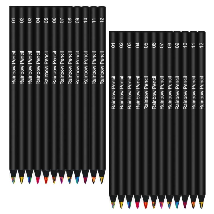 

24Pcs Rainbow Colored Pencils 12 Color Wood Coloring Pencils ortable Artists Art Supplies For Art Drawing Sketching 1