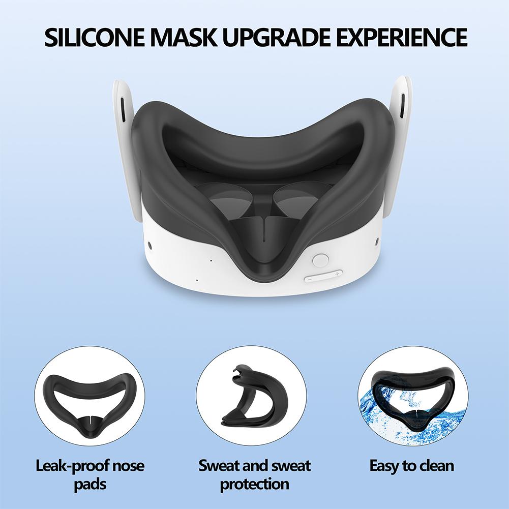 Silicone Cover Set Silicone VR Face Cover with Len Protector & Joystick Cover VR Accessories Protective Cover for Meta Quest 3S