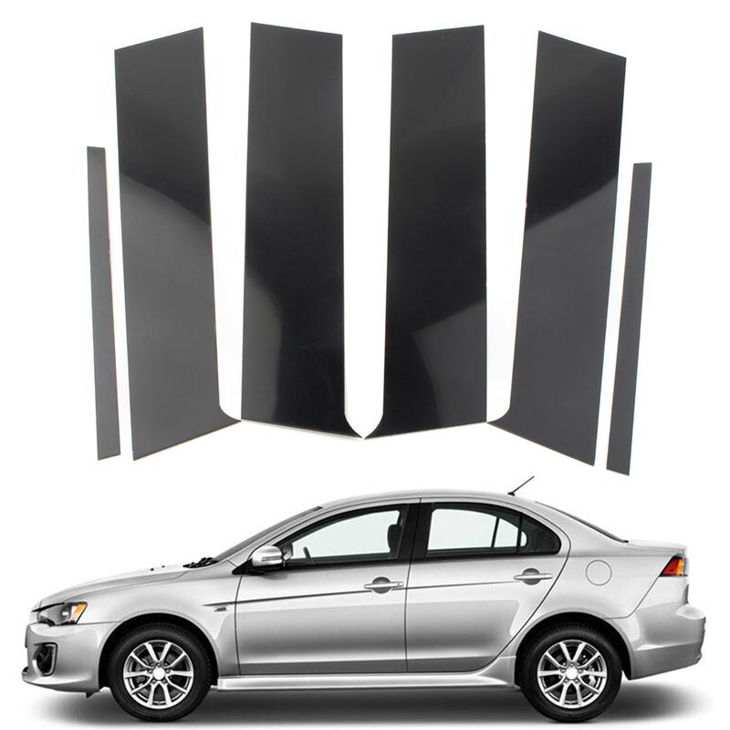For Mitsubishi Lancer Sedan 6Pcs Car Pillar Posts Door Window Decorative Trim 2008 2009 2010 2011 2012 2013 2014 2015 2016 2017