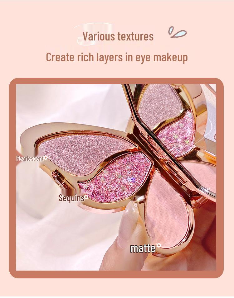 AGAG Lucky Koi Butterfly Eyeshadow Palette: 6 Earth Tone Colors in Pearl, Glitter, Shimmer, and Matte Finishes for Beginners