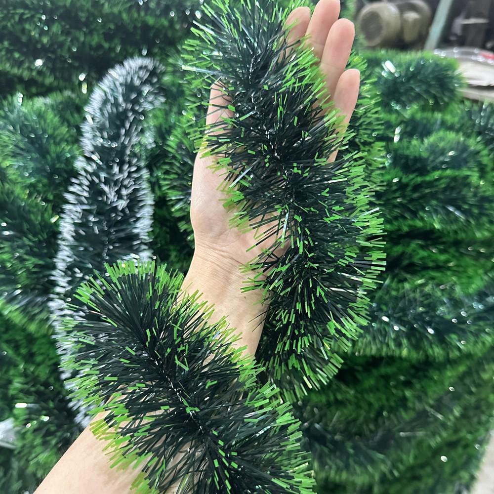 

Dark Green & White Snowflake Tinsel Ribbon Garland for Christmas Decorations 2m length - 9cm width