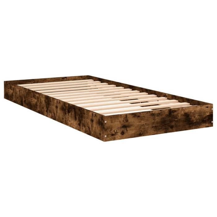 VidaXL Bed Frames Smoked Oak 75x190 Cm Engineered Wood, Bedroom Furniture, Bed Base, Pallet Bed, Bed, Bed 842081