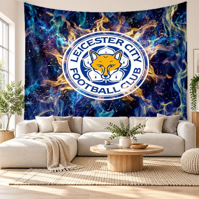 Leicester City Football Wall Tapestry, Soft Fabric Wall Hanging, Decorative Backdrop For Bedroom Home Wall Art