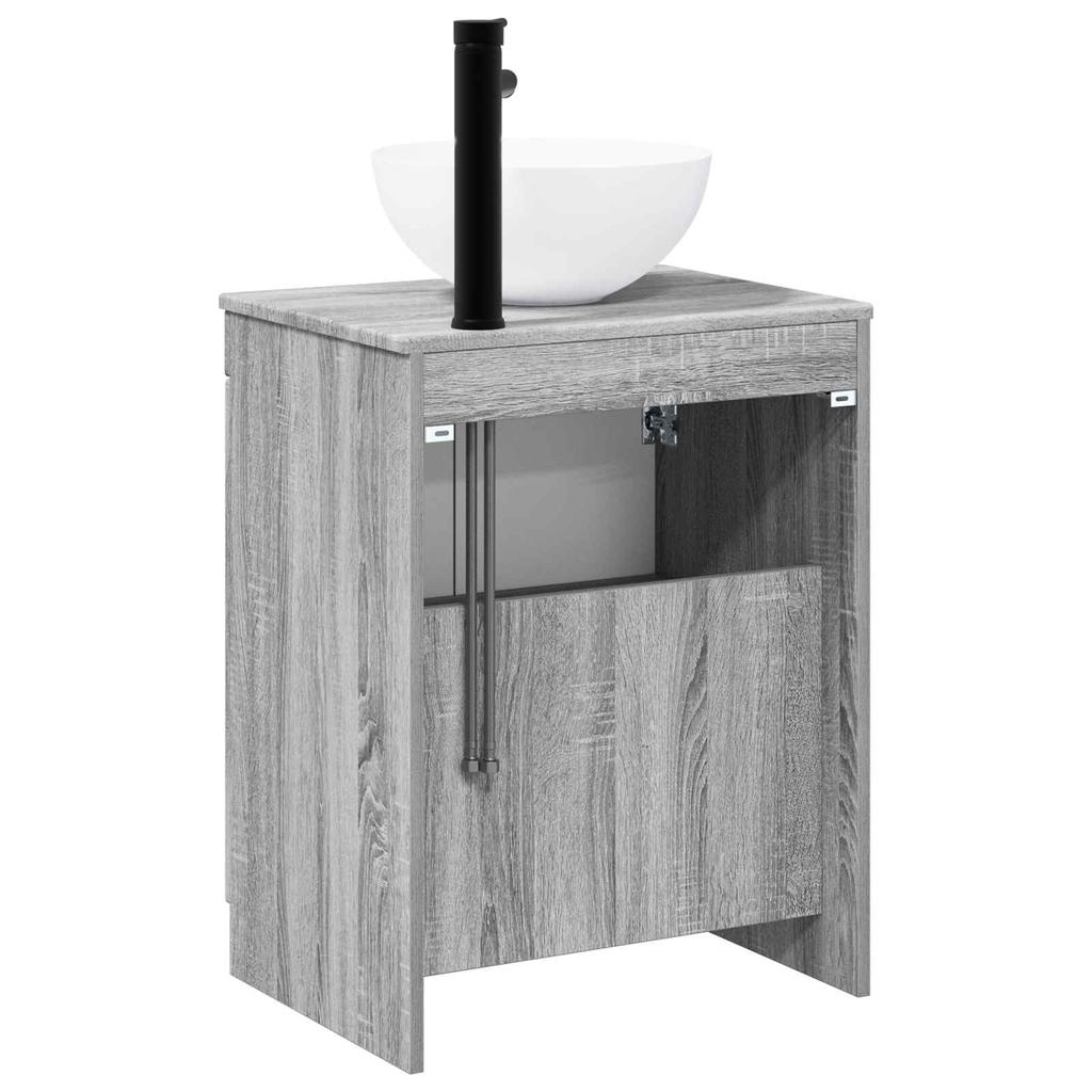 Bathroom Furniture Set Gray Sonoma Engineered Wood