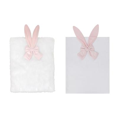 Washable Plush Bunny Chair Cover Easy Elastic Slip-on Back Decor for Home Gathering Festival Dining Chair Ornament