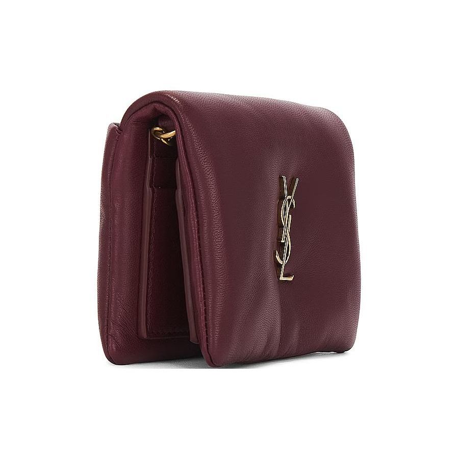 Saint Laurent Ysl Gold Metall Logo Lammleder Crossbody Schultertasche Damen Taschen Rot 777439-AACX7-6268