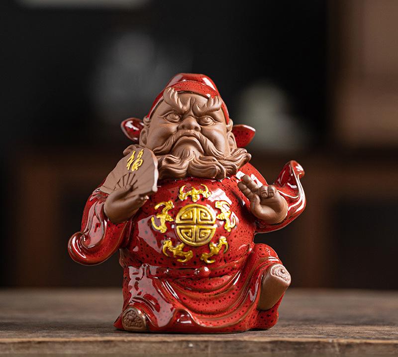 Ceramics Tianshi Zhong Kui Statue Chinese Folk Figures To Ward Off evil Ornaments Deluxe Home Room Office Feng Shui Statue