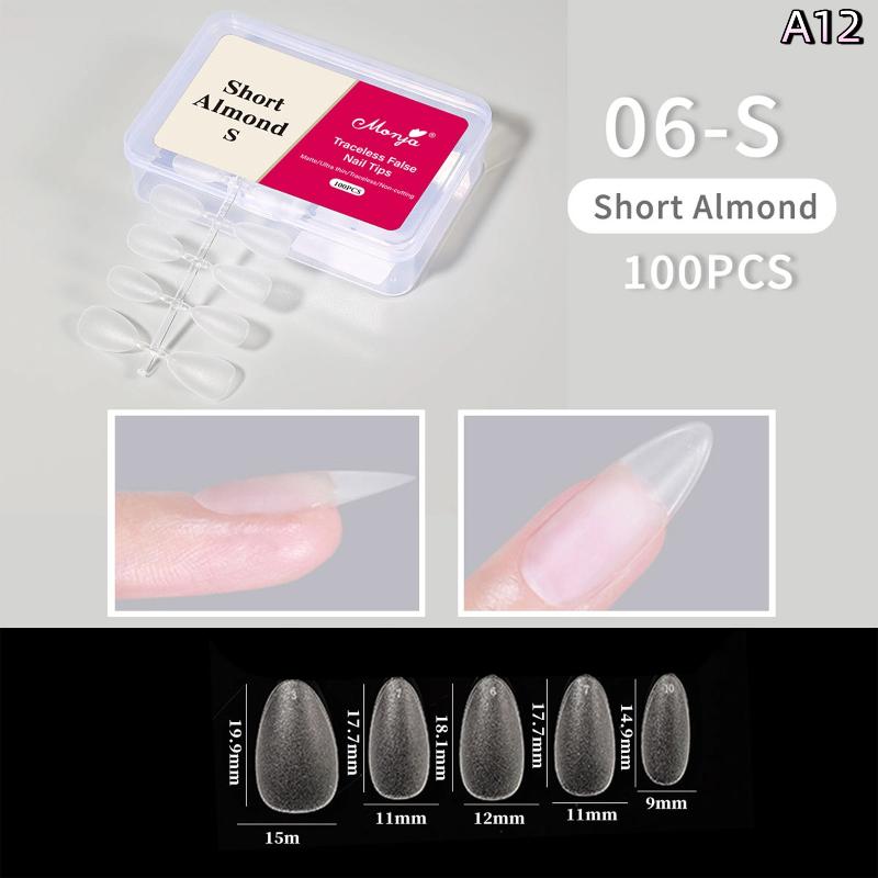 

100 шт./коробка Накладные ногти Без полировки Без следов Демаль Накладные Тонкие типсы для наращивания Домашний DIY A12