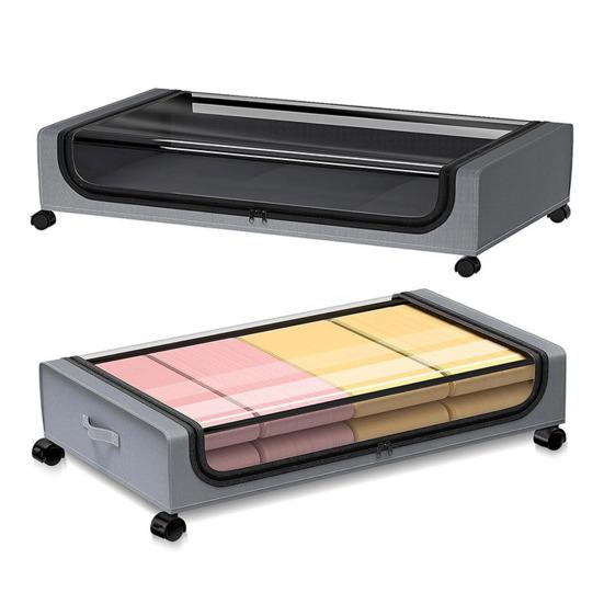 Úložný box pod postelí s kolečky Design rukojeti Zavírání na zip Velkokapacitní prachotěsné přikrývky Úložný kontejner na oblečení