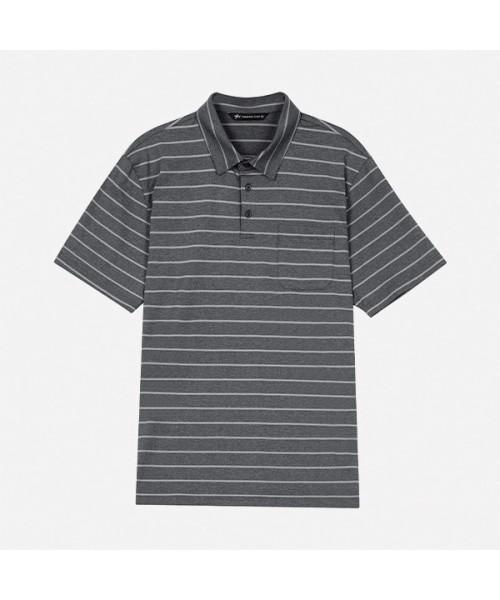 BANGBANG Unisex Striped Pocket Short Sleeve Polo Shirt (Ntm366)