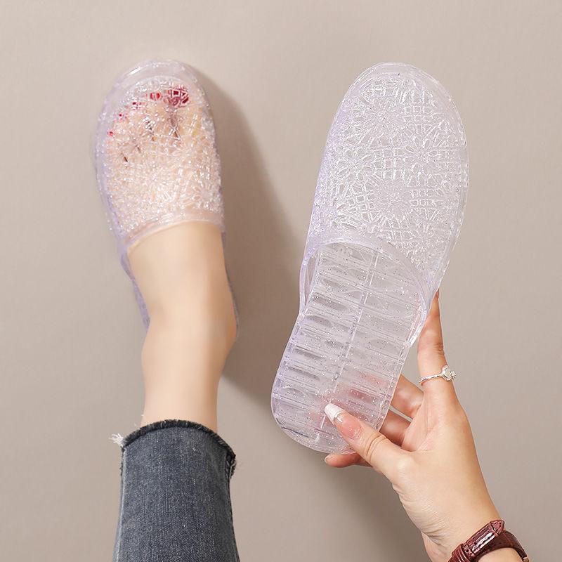 

Полые женские мюли-тапочки и женские сандалии-желе на пляжной платформе, слайды, новая коллекция, ПВХ, акция, шикарная элегантная обувь 37