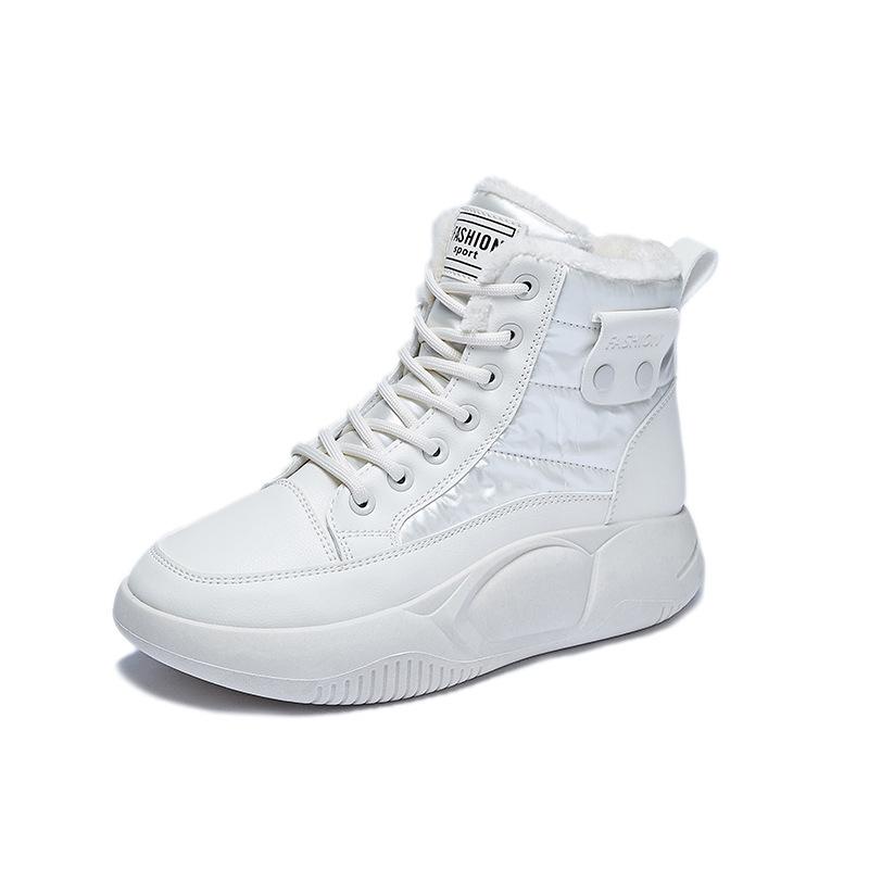 Factory velvet high-top snow boots women's 2025 winter new velvet ins Korean version warm casual cotton shoes