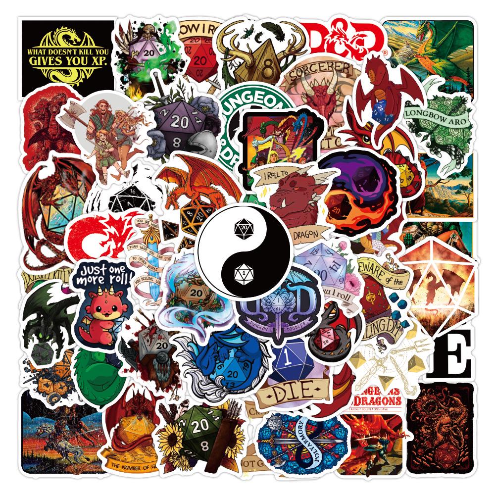 Cross-Border D&D Graffiti: 100 Waterproof Stickers for Laptops, Skateboards, and Suitcases