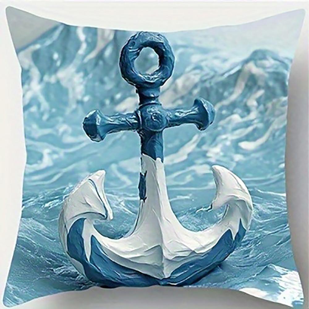 Sailboat On Blue Wave PillowcaseSuitable for Sofa Car Bedroom Decorative Cushion Cover Pillow Cover