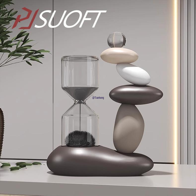 

Italian Designer Hourglass with Magnetic Stones for Home Décor каштановый