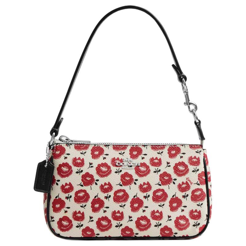 

COACH Nolita 19 Floral Print Silver Accessories Coated Canvas Underarm Bag Hand Shoulder Bag Small Women’s Color срібний