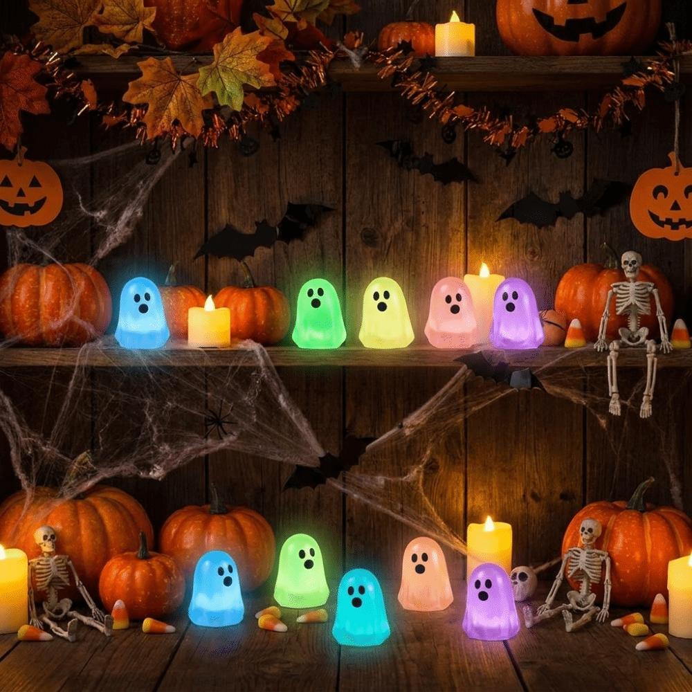 12 PCS/SET Resin Glow In The Dark Ghosts Creative Ghost Ornaments Party Decoration