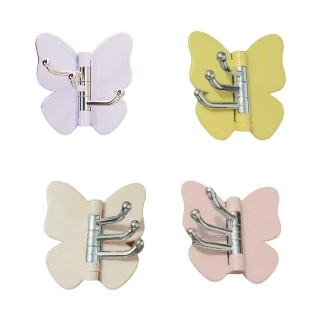 4PCS Plastic Butterfly Triple Hook Self Adhesive Butterfly Storage Hanger Corner Hooks  Kitchen