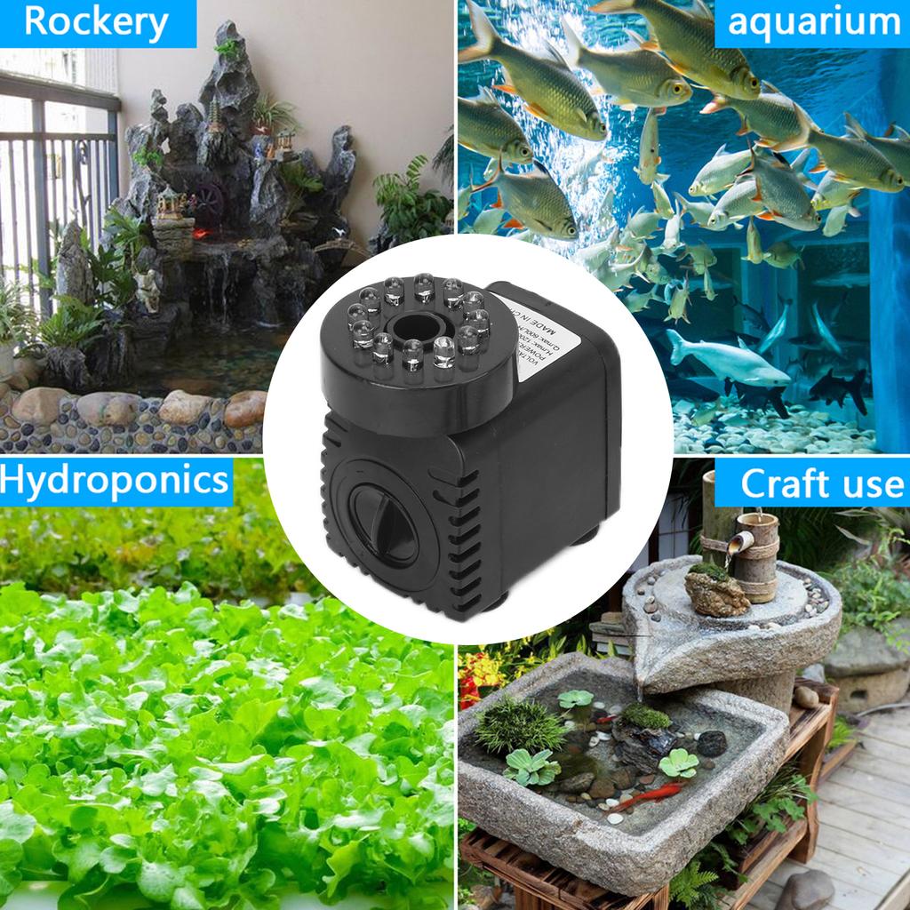 Submersible Fountain Pump With LED Light   Light for Water Feature Aquarium Fish   Home Decoration Fountain