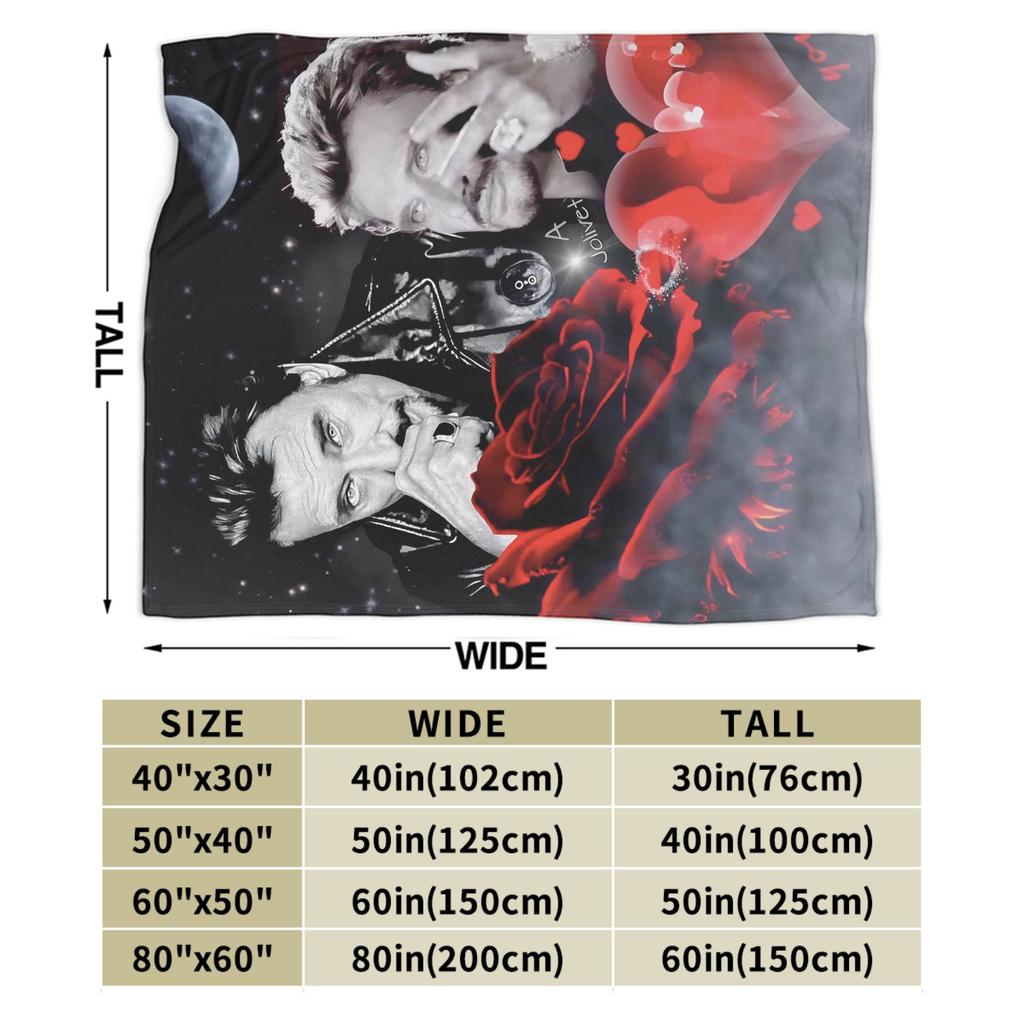 Rock Star Johnny Hallyday Blanket Quality Warm Bedding Throws Winter Decorative Couch Chair Pattern Bedspread