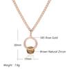 Shiny Brown Natural Zircon Pendant Necklace For Women Luxury  Rose Gold Color Party Accessories Daily Fine Jewelry