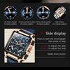 OLEVS Novo relógio masculino de topo quadrado multi-função esportes superfície quartzo luminoso relógio masculino high-end
