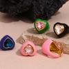 New Trendy Y2K Women's 18K Gold Plated Stainless Steel Ring Chunky Stackable Hearts Diamond Crystal Drip Oil Enamel Parties