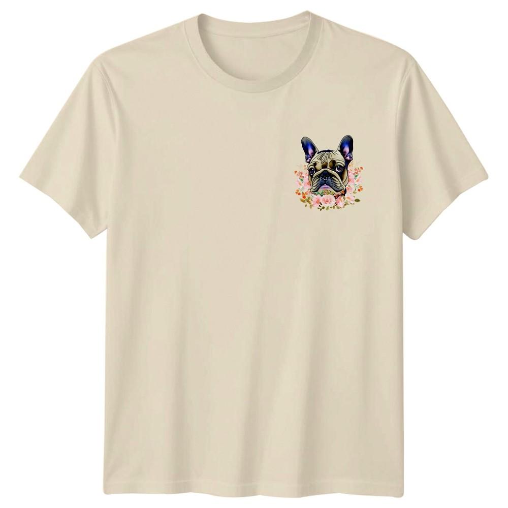 French Bulldog Dog Watercolor Floral Animals Unisexs TShirt Unisexs Tee Graphic Top