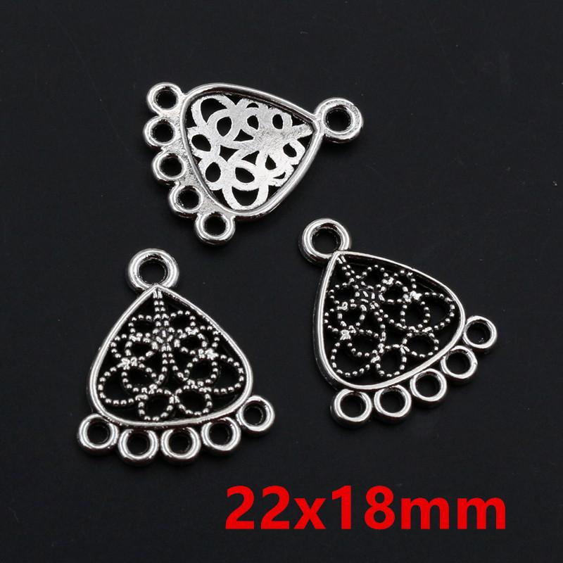 20pcs Alloy Metal Boho Charms Connector Pendants Vintage Style Antique Silver Plated Craft DIY Jewelry Making Accessories